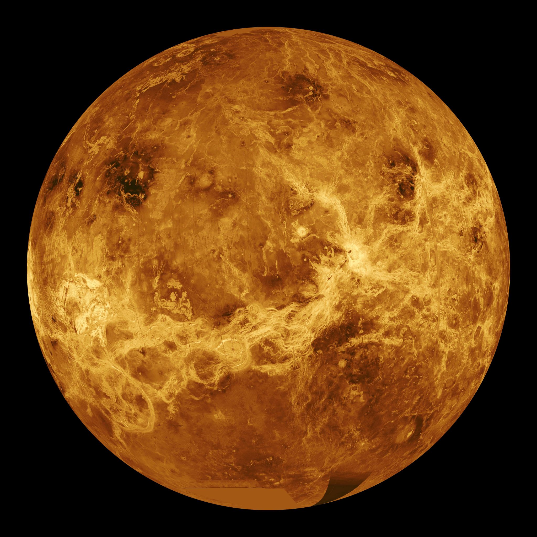 Venus planeta con océanos y volcanes